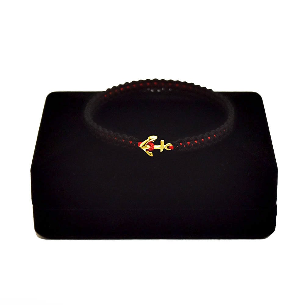 人気No.3カラー】K18 Gold Premium Anchor Bracelet / Anklet Black