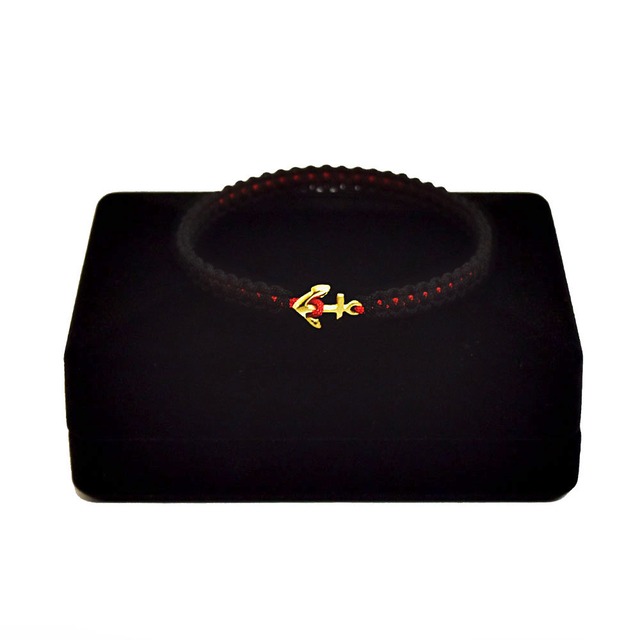 【復刻直営限定カラー】K18 Gold Premium Anchor Bracelet / Anklet  Black×Red【品番 17S2010】