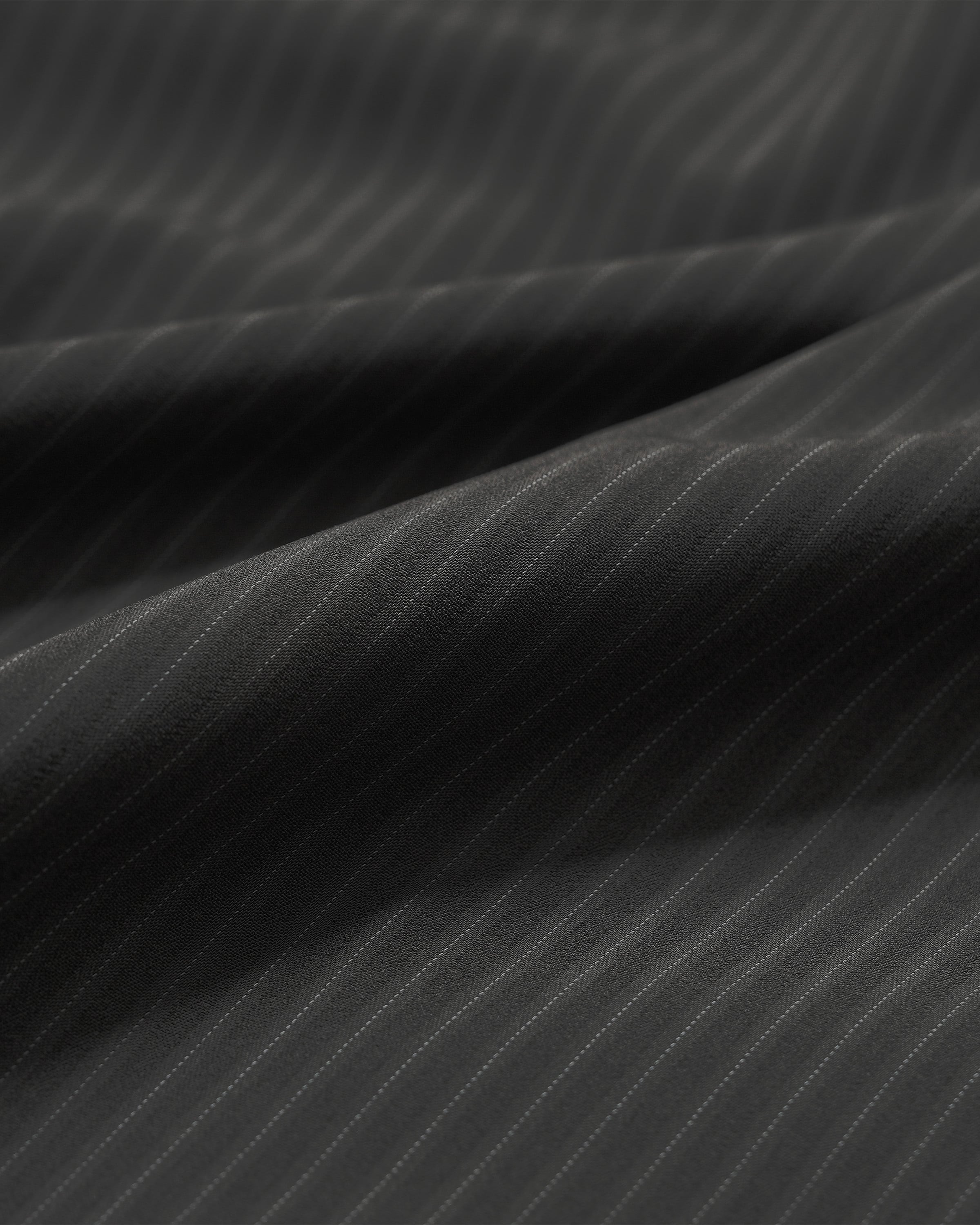 Rib Open Collar Shirts / CHARCOAL STRIPE［goyemon general gadget