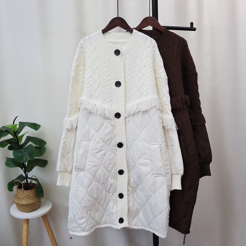 【outer】ニット切り替え棉コート M27168