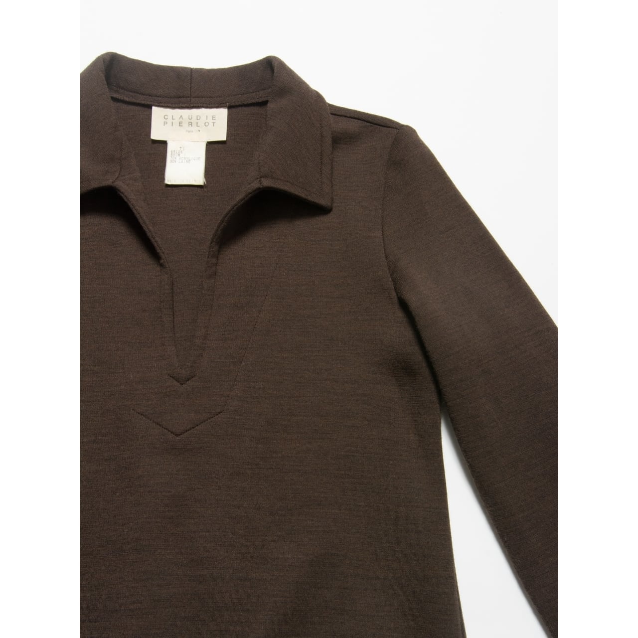 【CLAUDIE PIERLOT】Made in France 90's jersey long shirt(クローディピエルロ フランス製 ジャージーロングスキッパーシャツ)3b