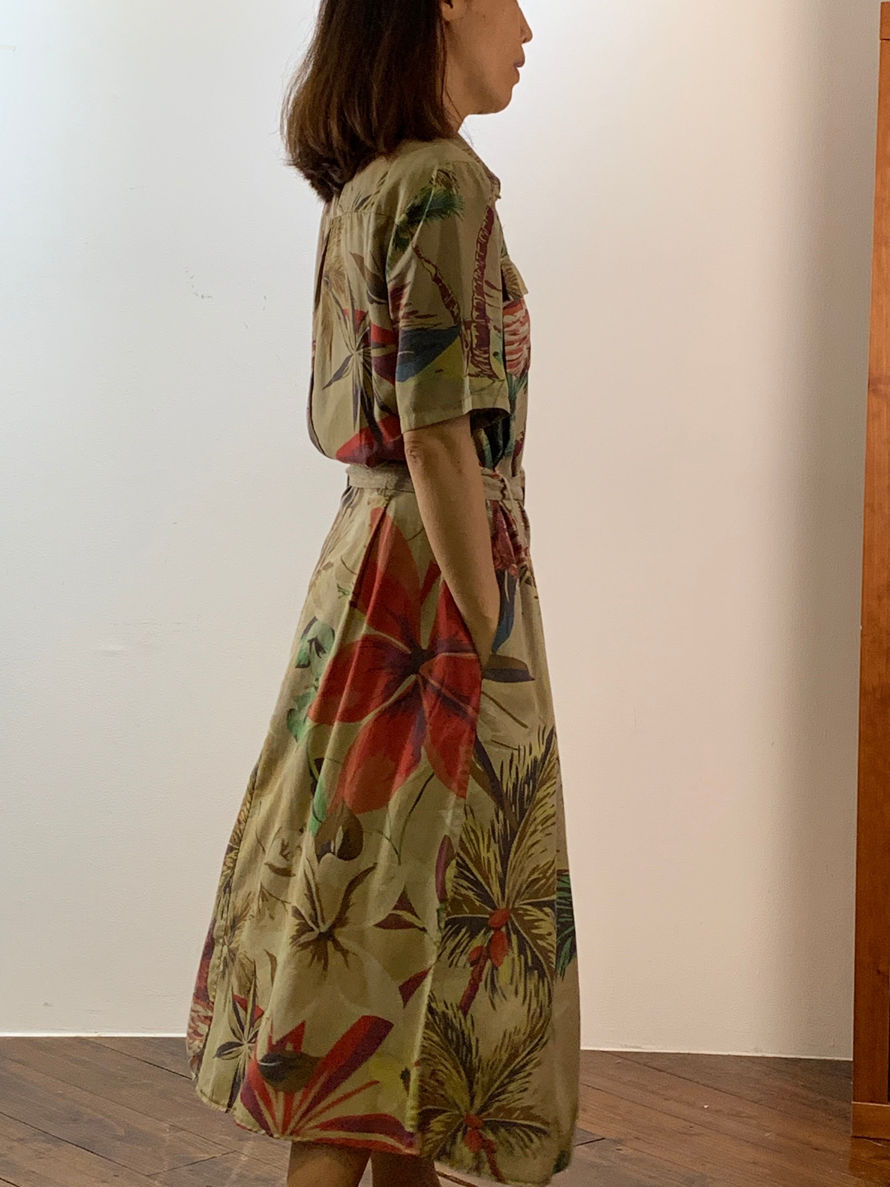 ボタニカル柄ワンピース シェルブール公式通販サイト 千里中央せんちゅうパルのセレクトショップ アパレル バッグ アクセサリー