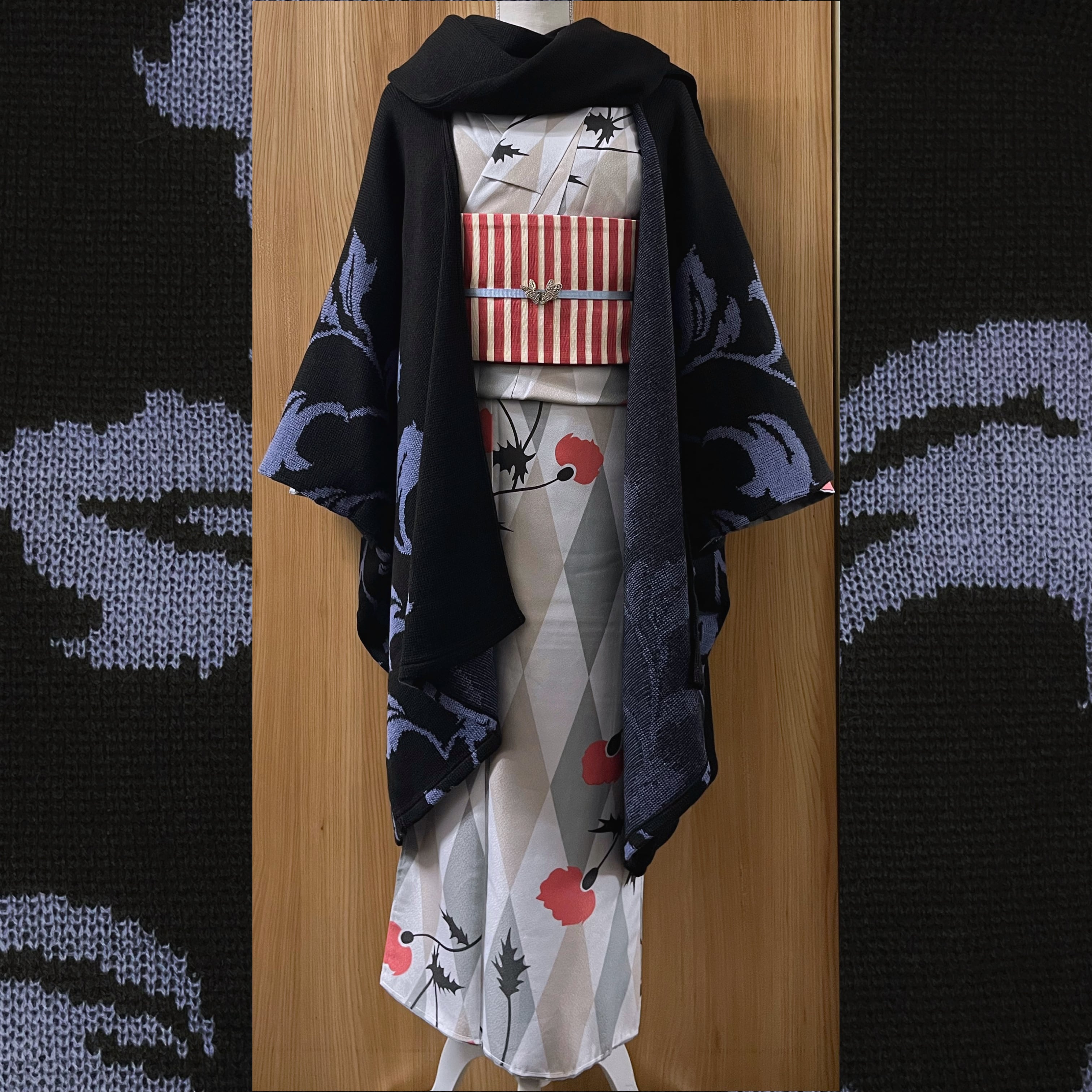 新品】楸堂オリジナルカスタマイズの色無地ジャージ着物(鈍色