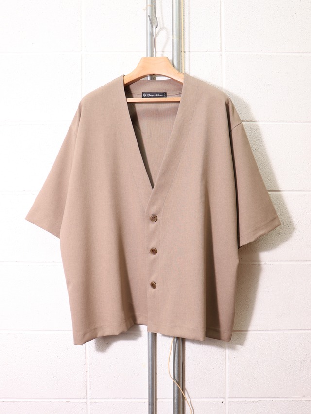 【Audience】Naturemier TECH HARF SLEEVE NO COLLAR JACKET / CHESTNUT