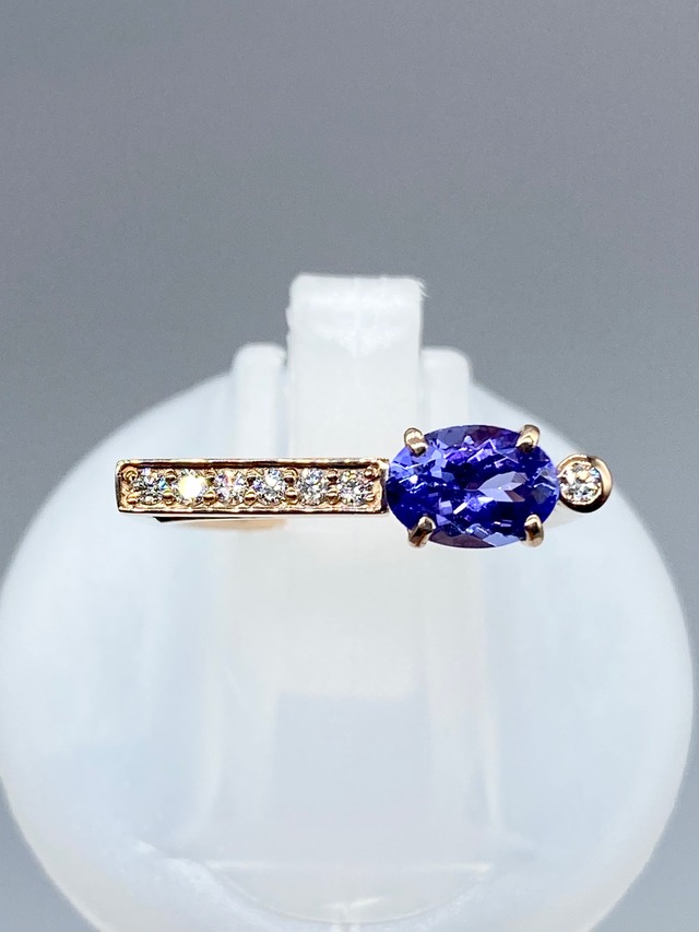 【3日以内返品可（※カード/キャリア決済の場合）】タンザナイト 0.96ct / ダイヤモンド 計0.10ct K18 リング【リフレッシュメント(新品仕上げ・補修・洗浄等済)】