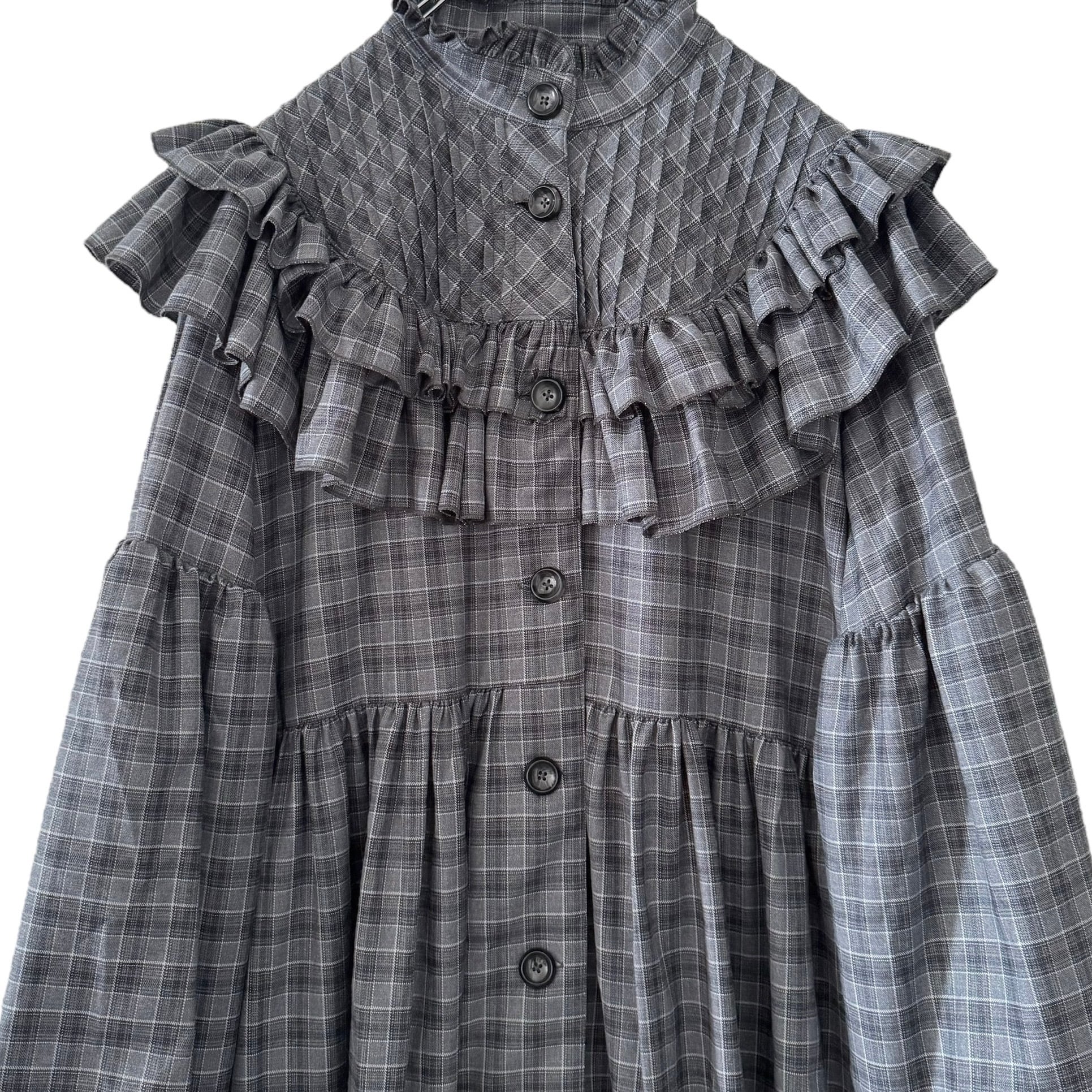 ヨークフリルワンピース GRAY