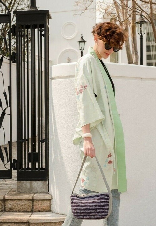 #19 Kimono jacket made from japanese silk kimono