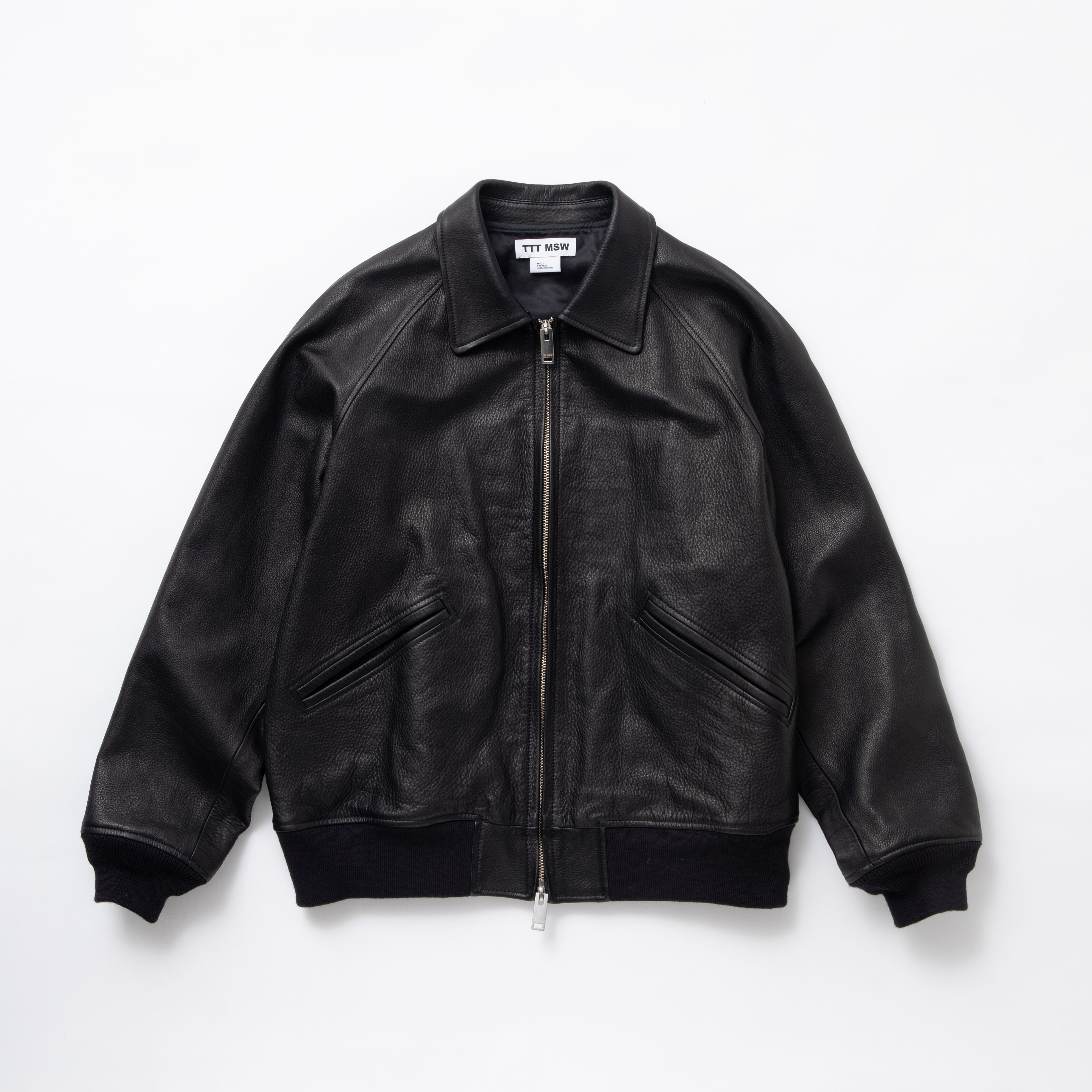 Leather zipup jacket (BLACK) | TTTMSW 