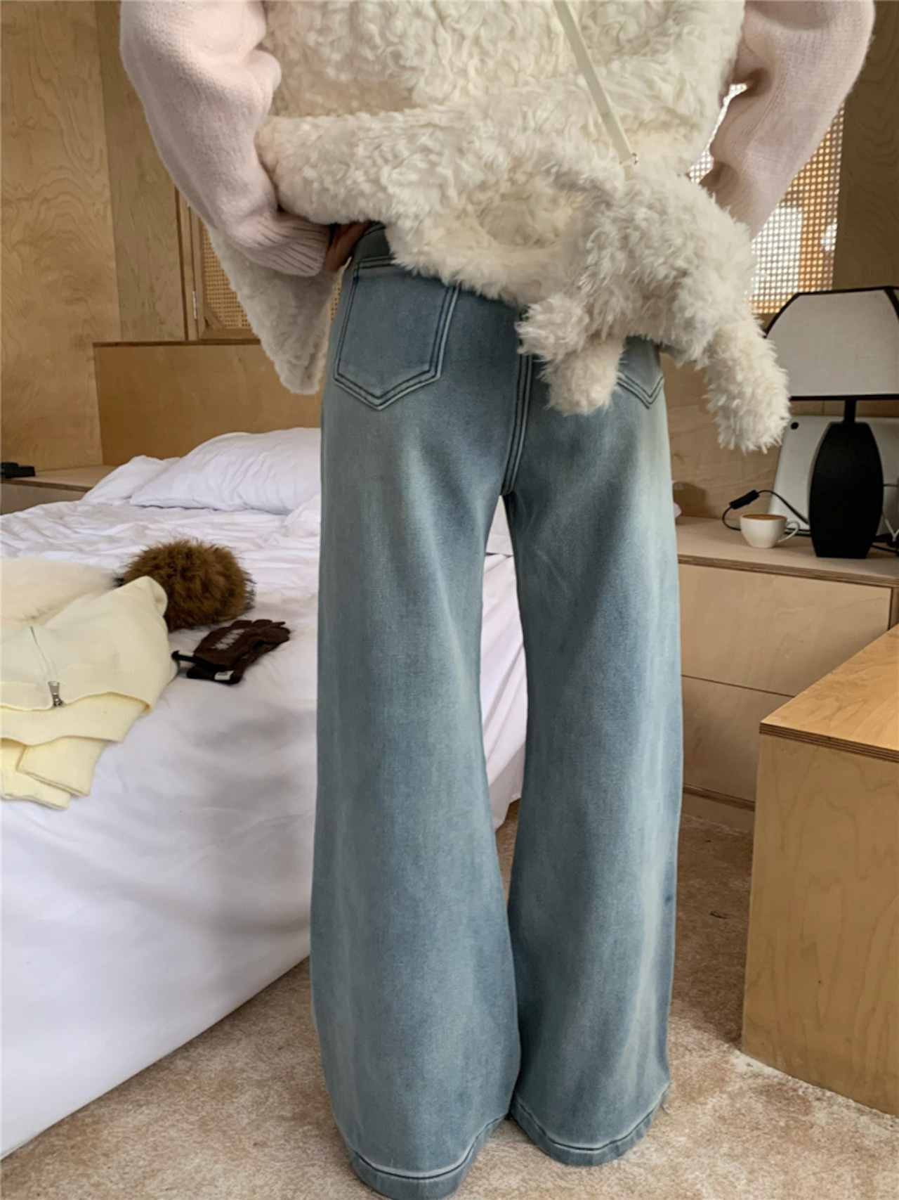 裏起毛ストレートデニム LK1807