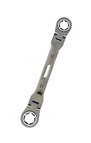 【努力特価】高儀(Takagi) ガチレンチダブルフレキシブル 10×12mm【ギア数120で本締め可能】【摩耗したボルトナットも回せる】【疲れにくい軽量タイプ】