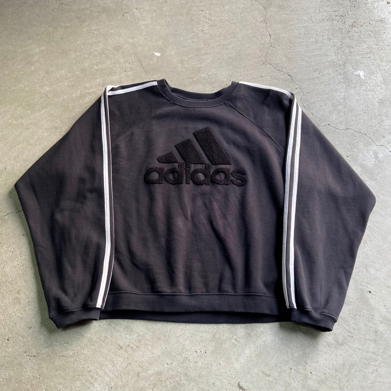 90〜00年代 adidas アディダス フロントロゴ 3D ライン スウェット 