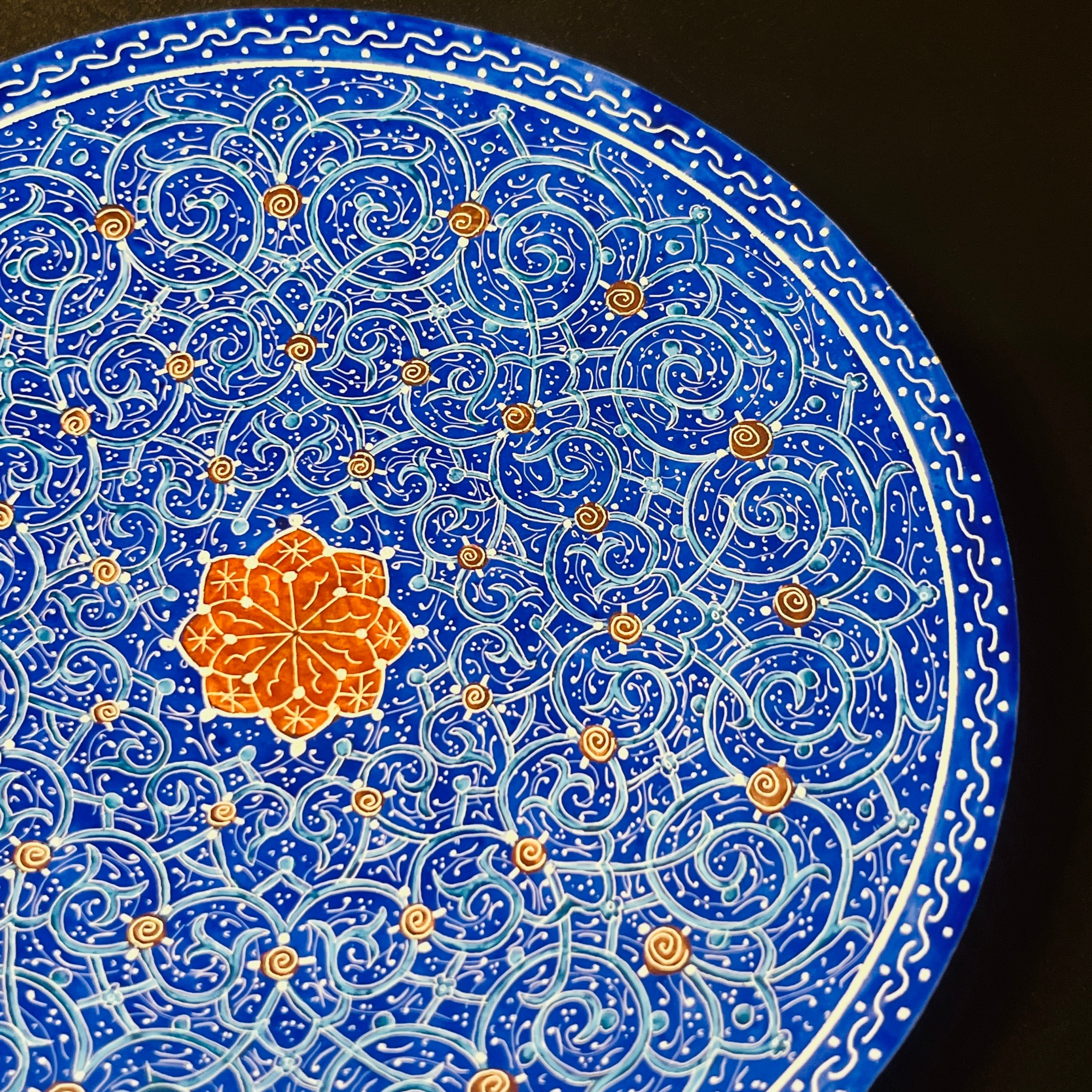 Й ミーナカーリー 壁掛け 壁飾り Й 飾り皿 ペルシャ イスラム文様