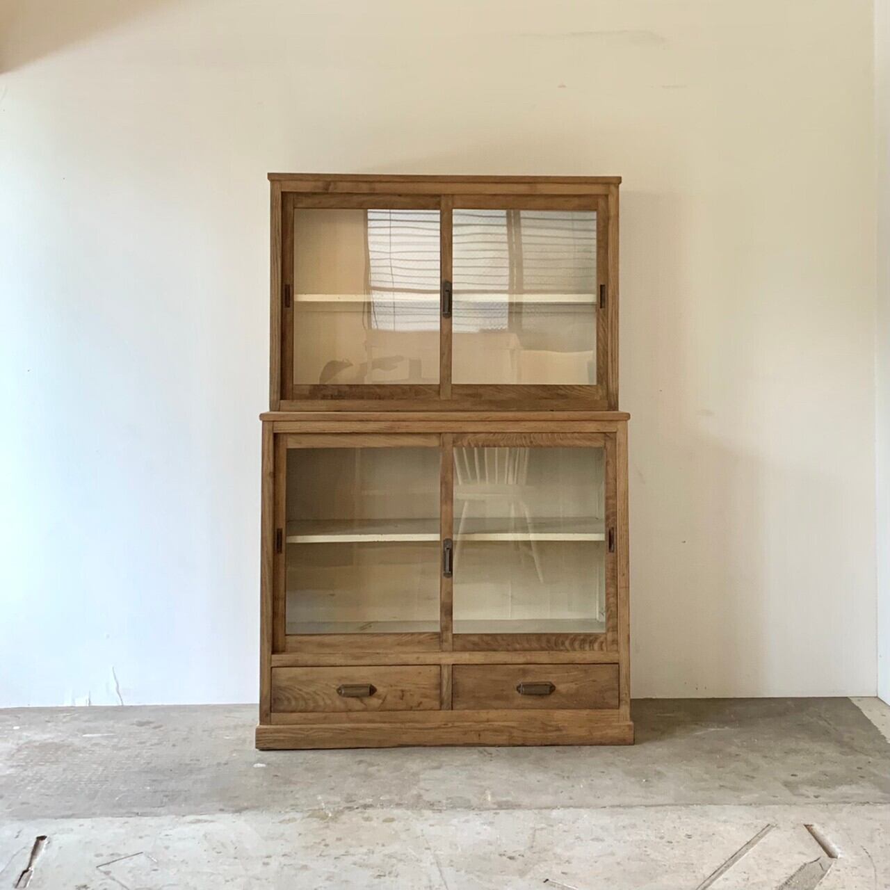 食器棚　ガラスケース　古家具　0392