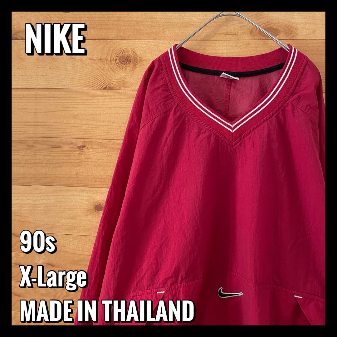 NIKE ナイロンプルオーバー デカロゴ スウッシュ 90s シルバータグ US