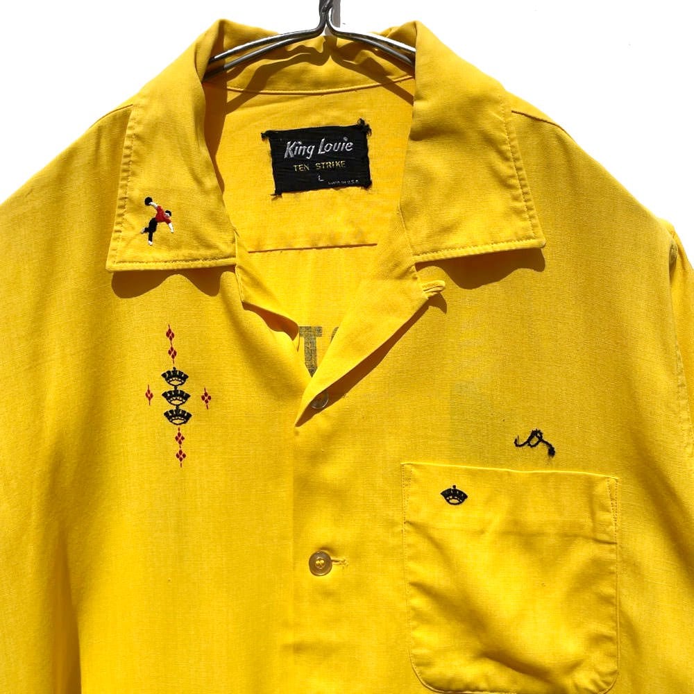 King Louie TEN STRIKE - Made In USA] Vintage Rayon Bowling Shirt