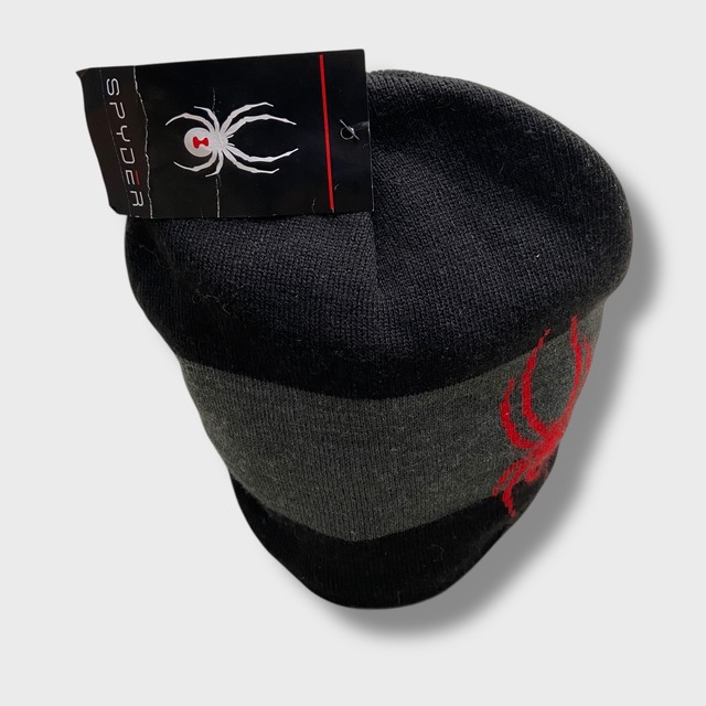 タグ付き未使用　SPYDER スパイダー　ビーニー　蜘蛛柄　ボーダー　ニット帽