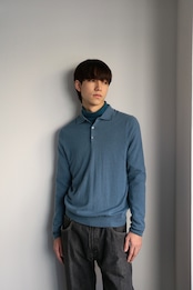 Massimo Dutti wool×cashmere polo knit sweater