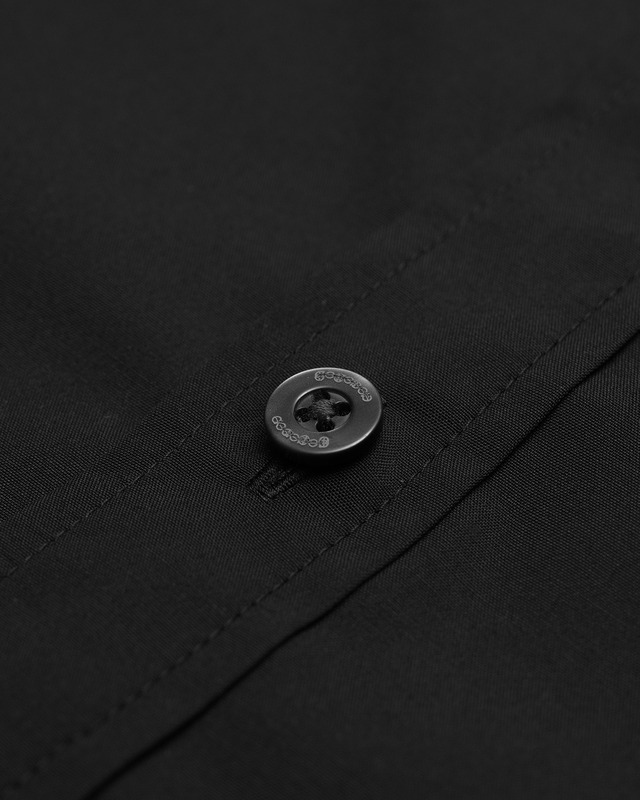 Rib Regular Collar Shirts / BLACK［goyemon general gadget］