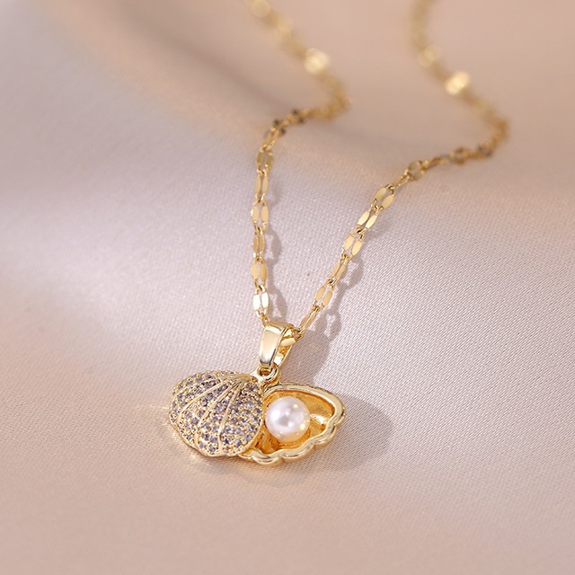 【お取り寄せ】pearl shell ネックレス／ GLD