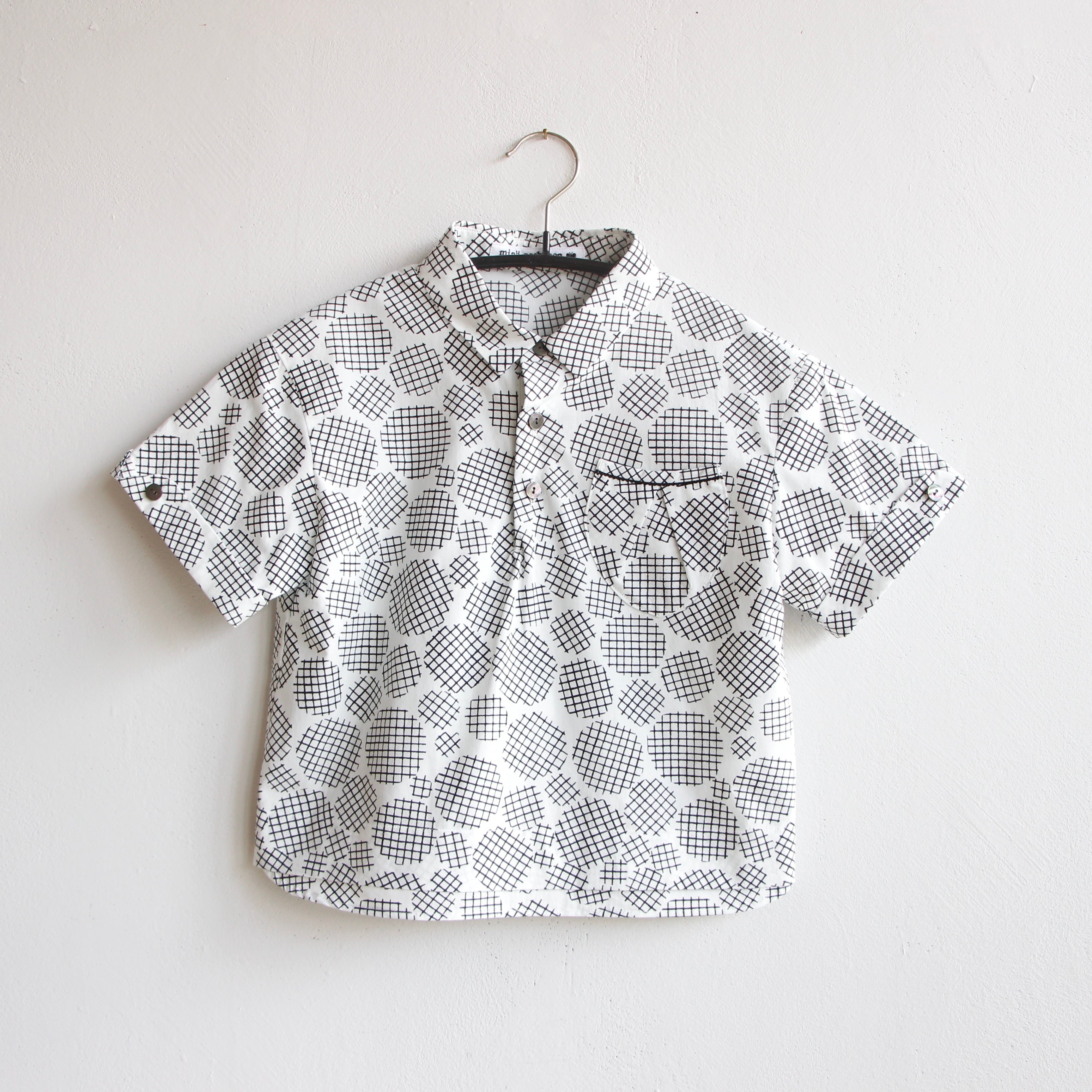 《mina perhonen 2021SS》biscotto シャツ / black / 120-140cm