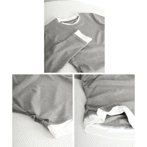 重ね着風 長袖 Tシャツ レディース 春秋冬 韓国 きれいめ 大人 カジュアル シンプル レイヤード タイト 細見え ストレッチ ドッキング トップス 大人可愛い 大人女子