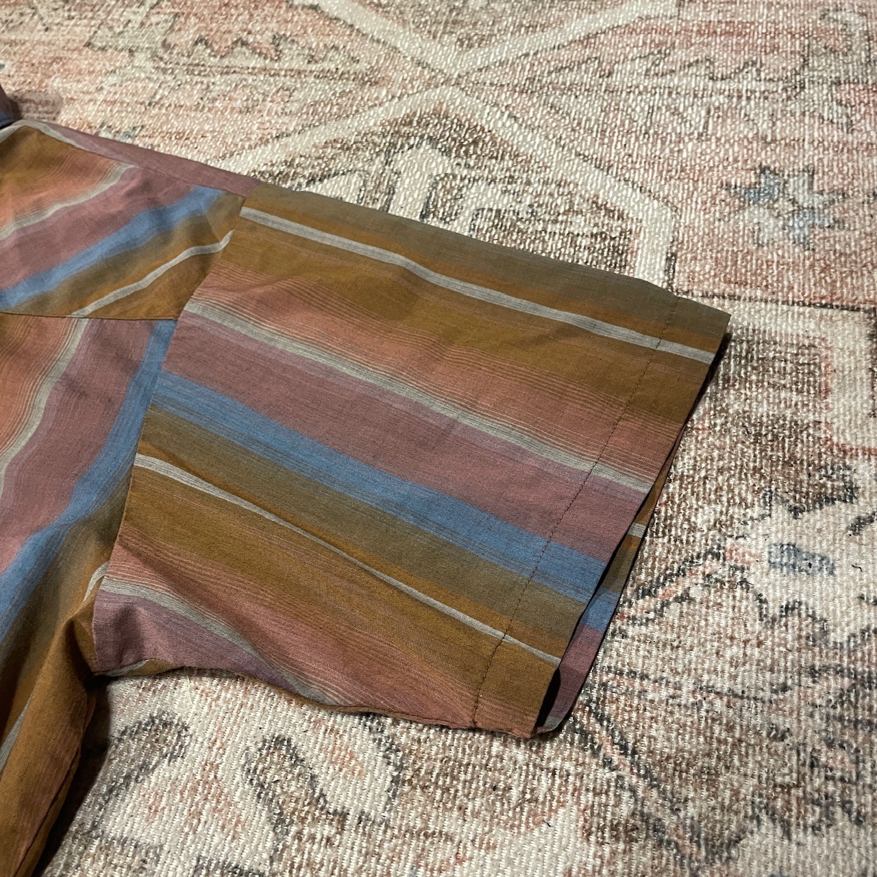 Western shirts / native pattern / S/S shirts / Square cut shirts