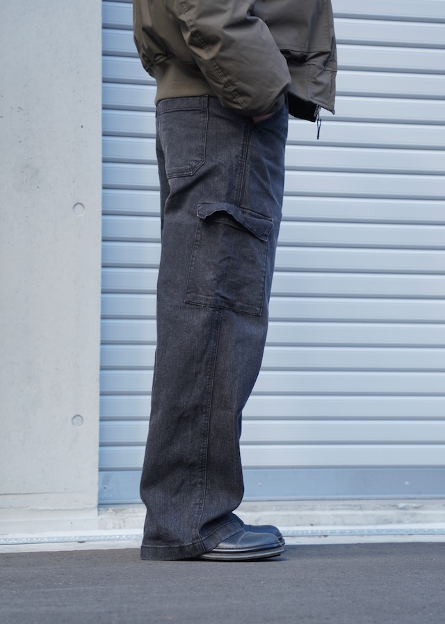 Black cargo denim pants