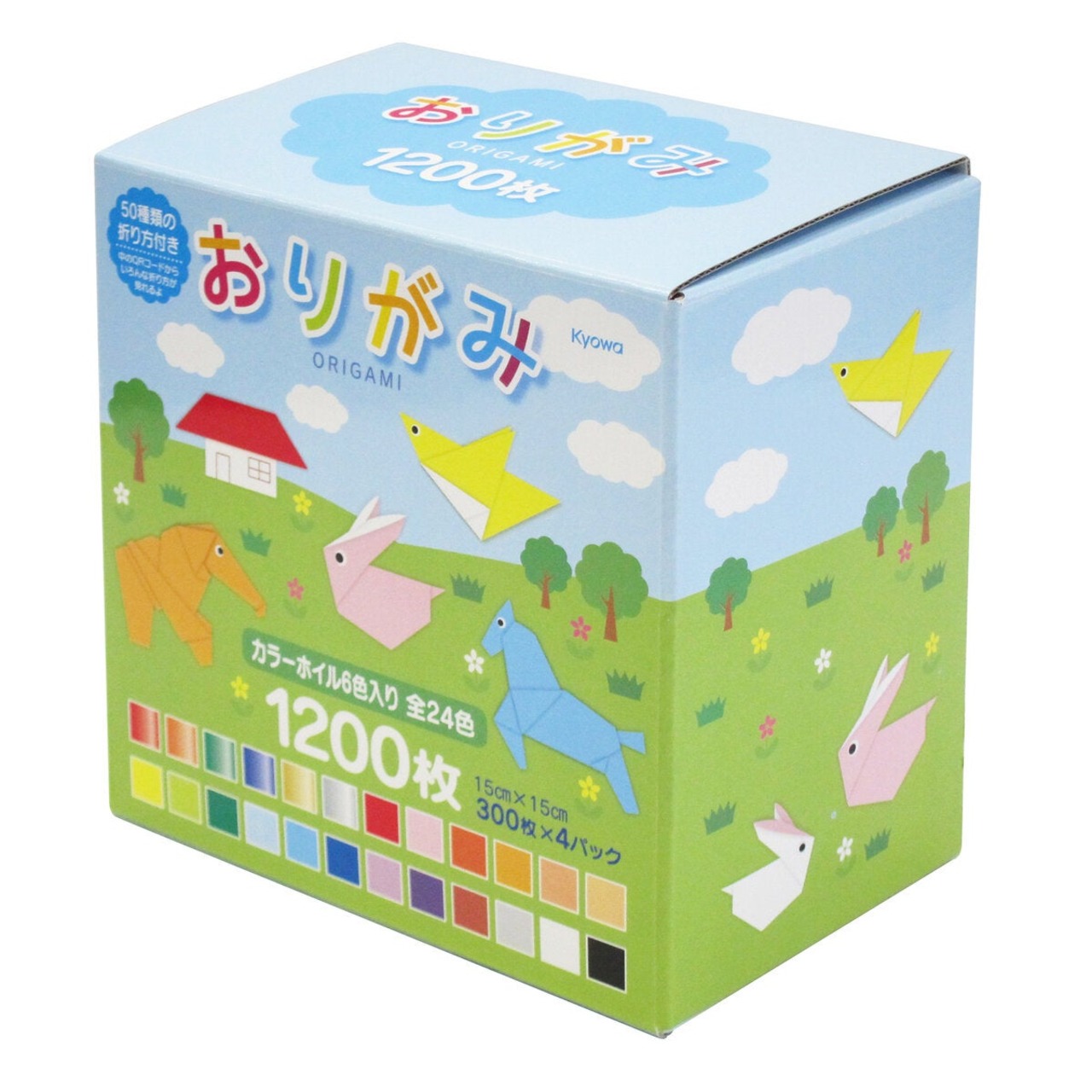 【4セット】おりがみ 24色 300枚 x 4 セット