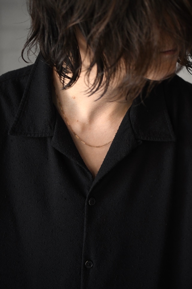 A.PRESSE / Silk Nep Loop Collar Shirt (Black)