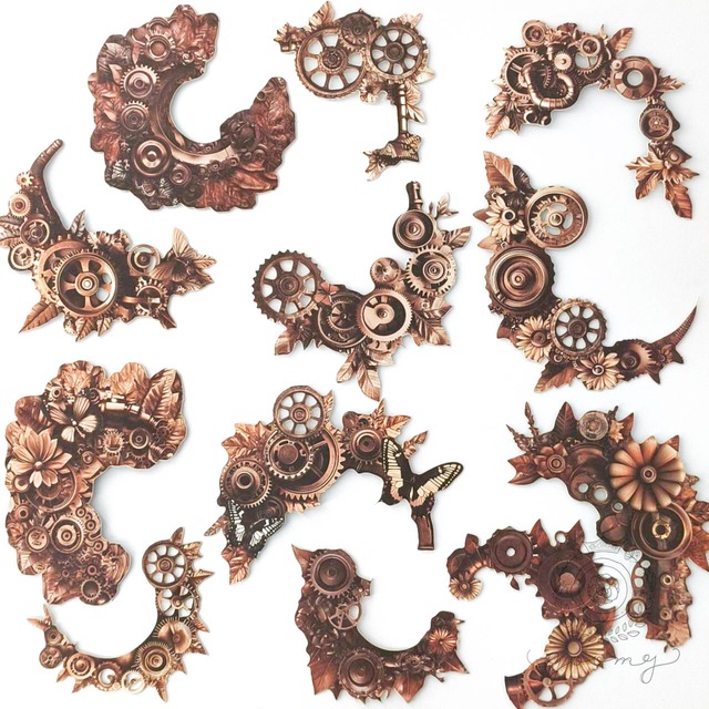 【期間限定SALE】歯車フレークシール 4 <S1044>