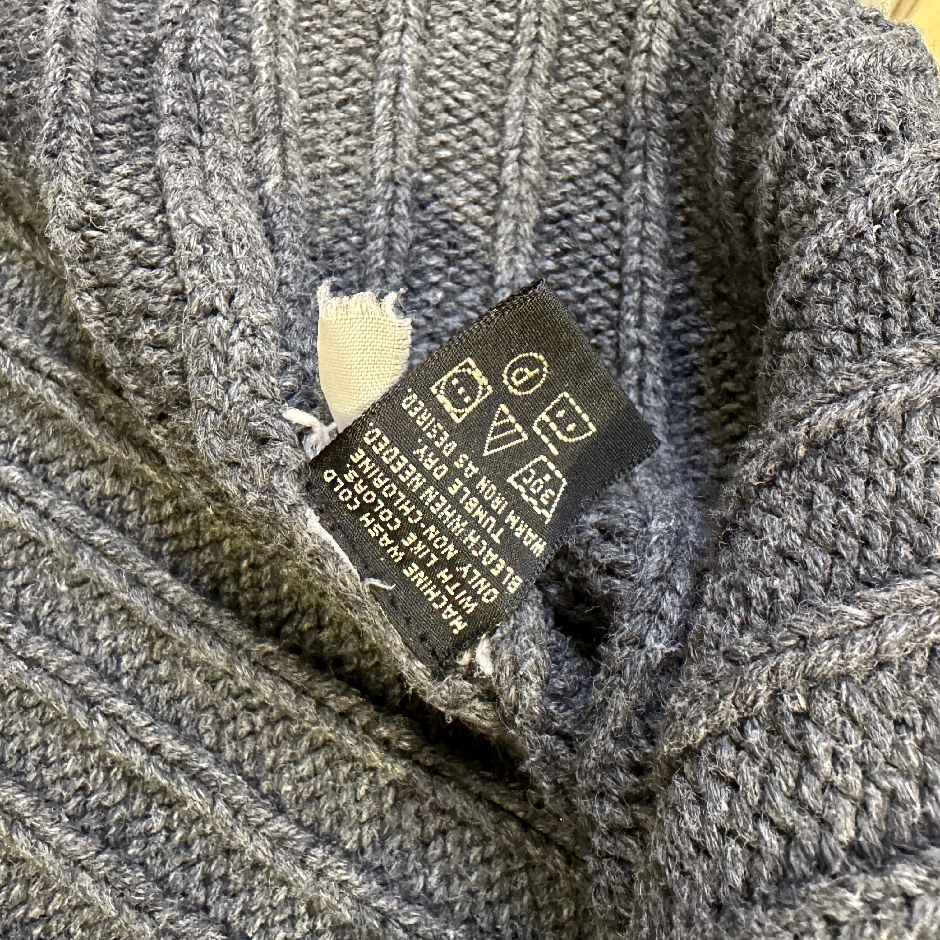 1990s EDDIE BAUER COTTON BODER KNIT GRAY/BLACK | safarionline