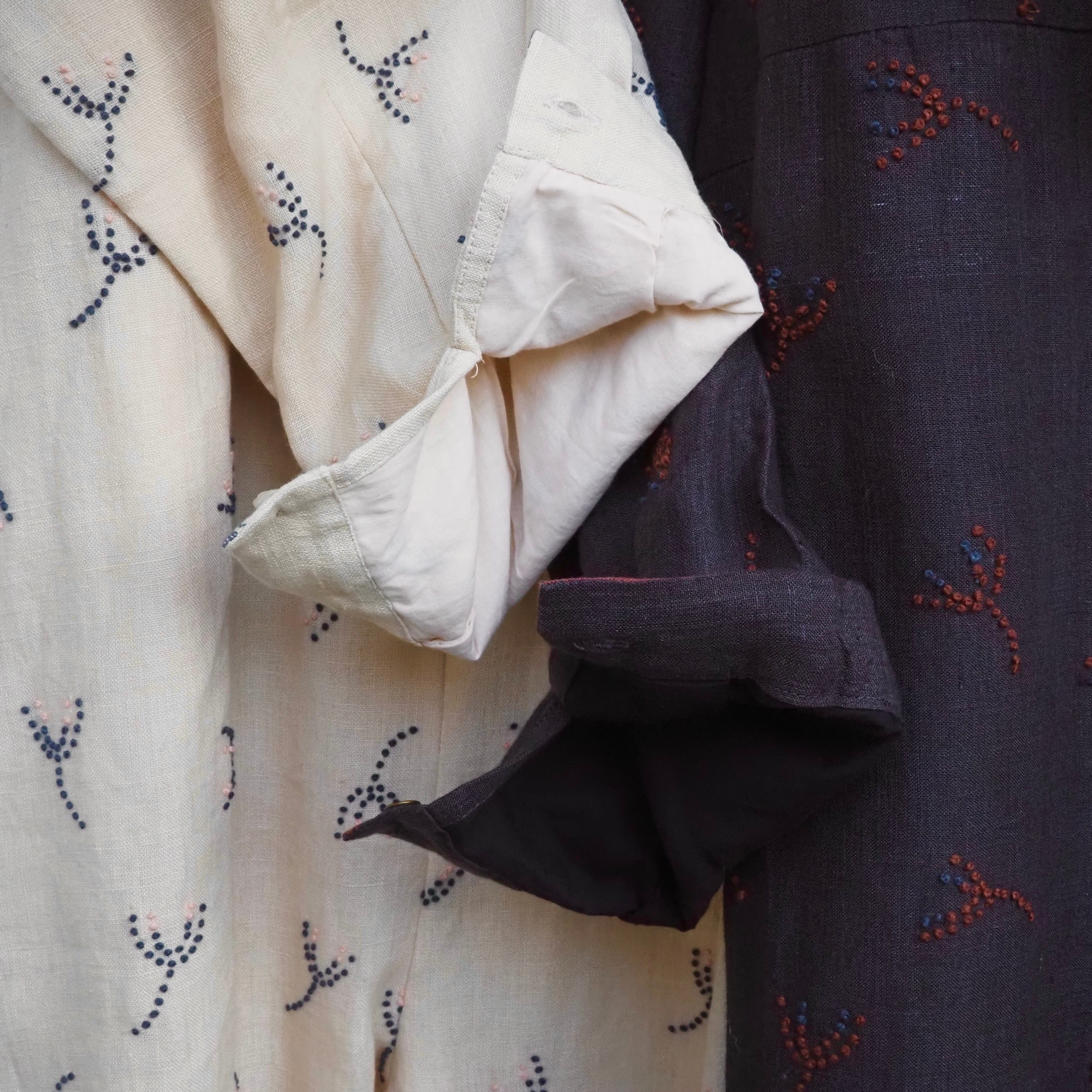 BUNON/Linen Over Jacket /カバーオール (ecru・black)