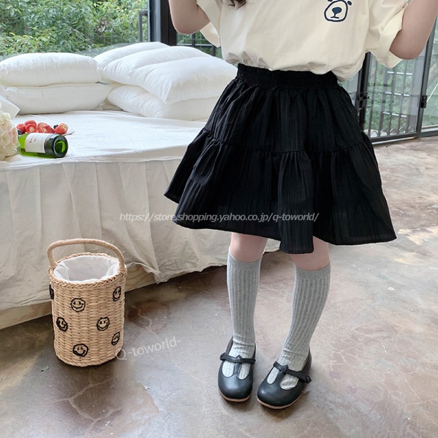 【80㎝-150㎝】子供服　スカート　ブラック　韓国版　可愛い　子供服 人気　女の子　韓国子供服　子供服