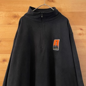 【ouray sportswear】ハーフジップ フリース プルオーバー 刺繍ロゴ アルカトラズ オーバーサイズ XL アメリカ古着