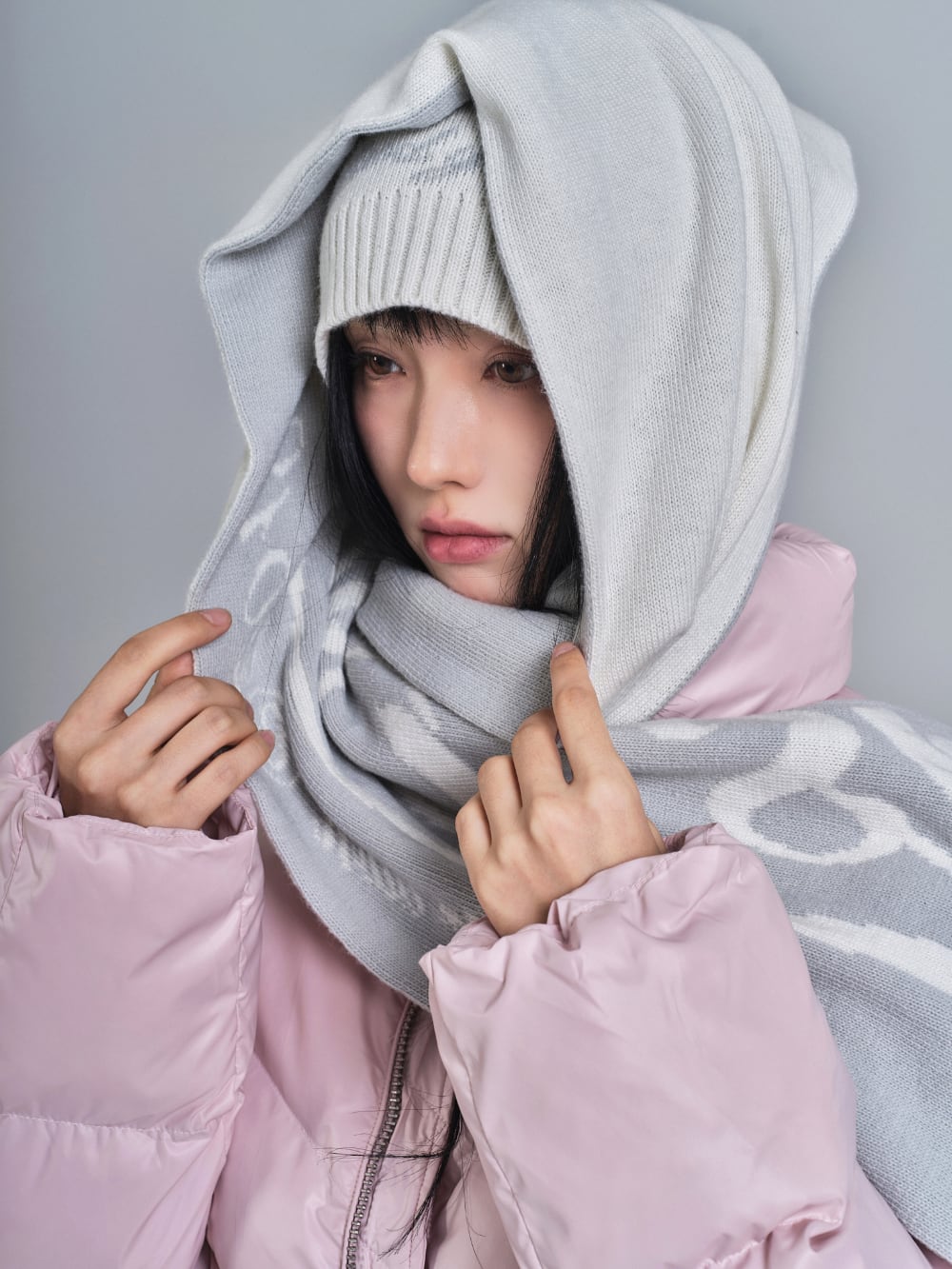 as”on] CREW REVERSIBLE MUFFLER / WHITE 正規品 韓国ブランド 韓国