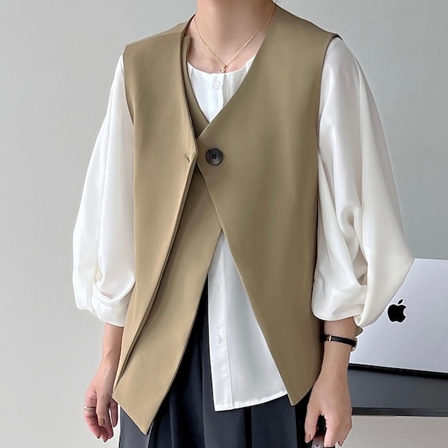 thick stylish one button gilet N20010