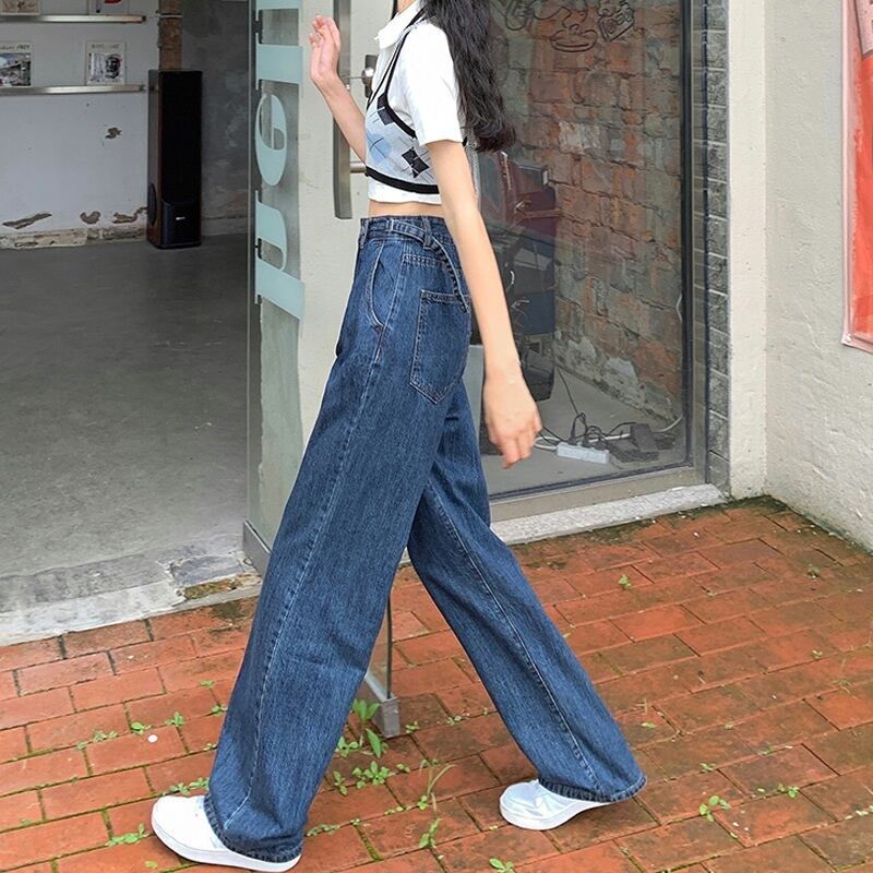 ブルージーンズ ルーズスプリングオータムハイウェスト薄手パンツ 春物 秋物 試着室3288447662