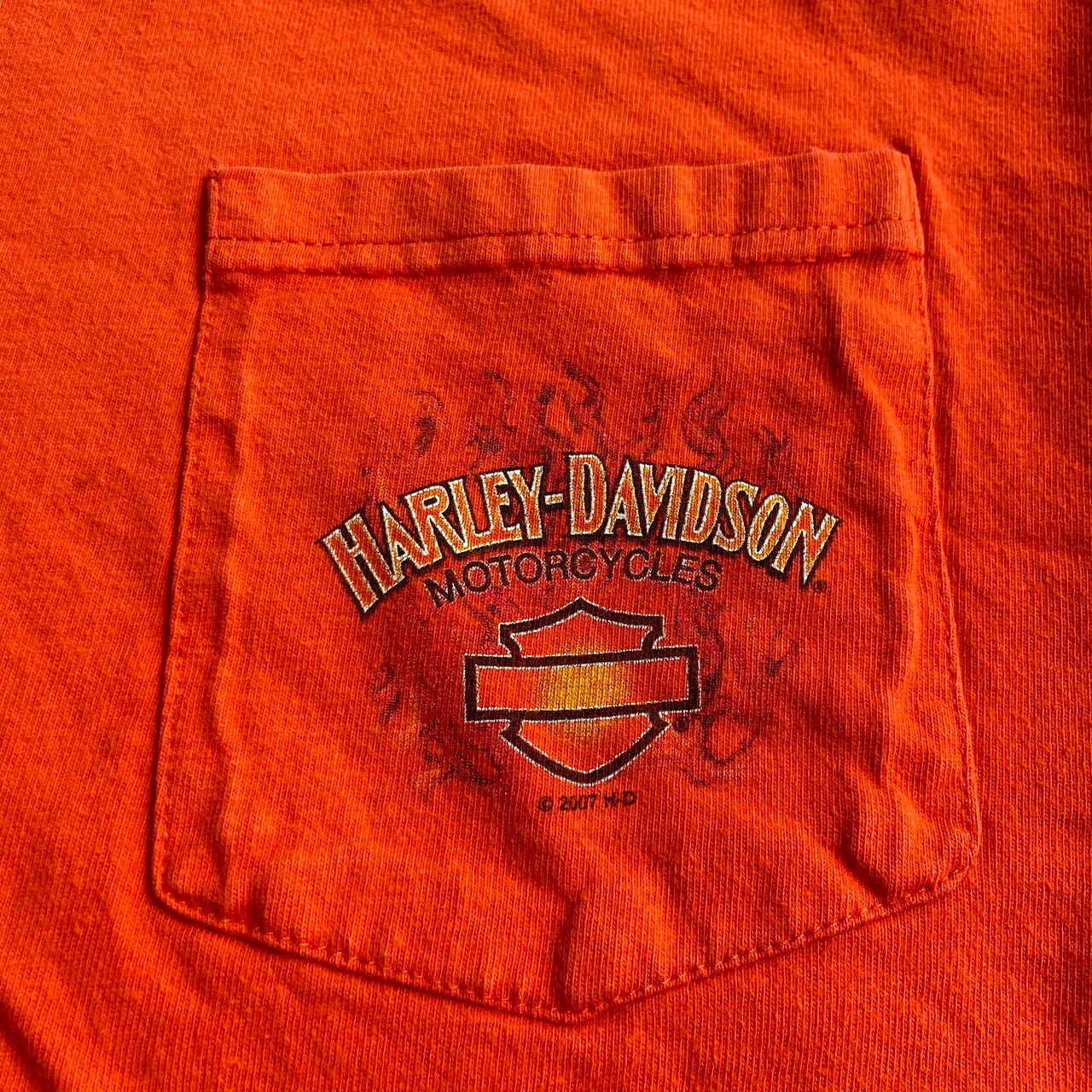 USA製 Harley-Davidson ハーレーダビッドソン 両面プリント ポケットT 