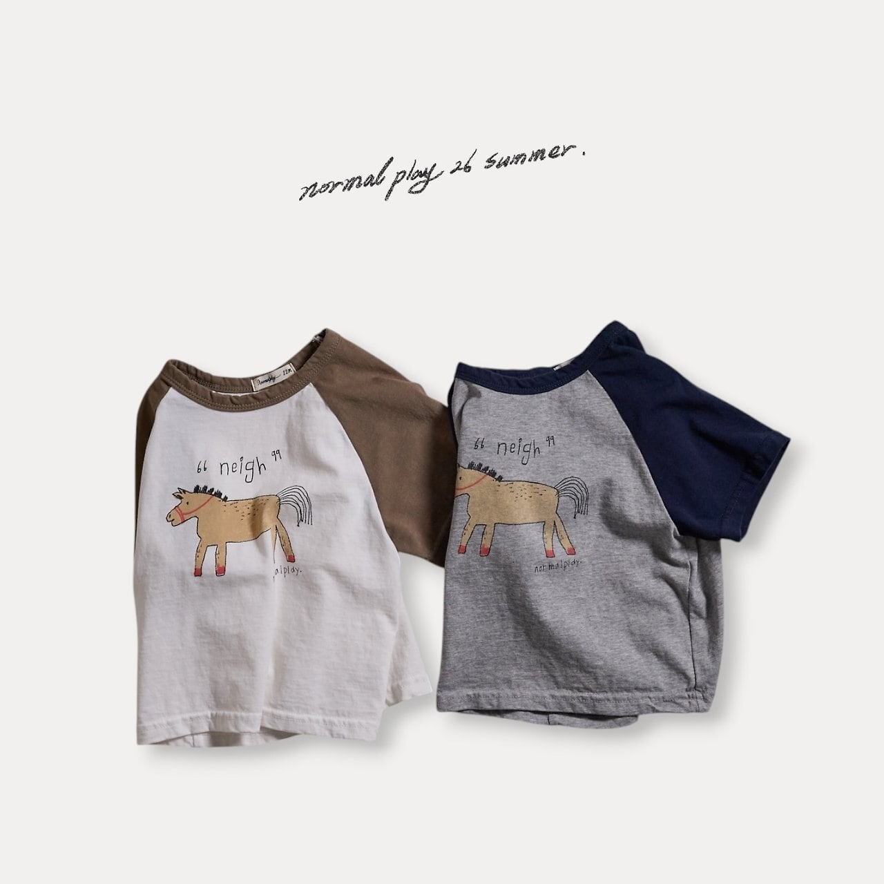 《予約》送料無料【normal play】Pony Raglan Half Sleeve Tee