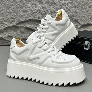zigzag sole lace-up round toe platform sneakers mr0504