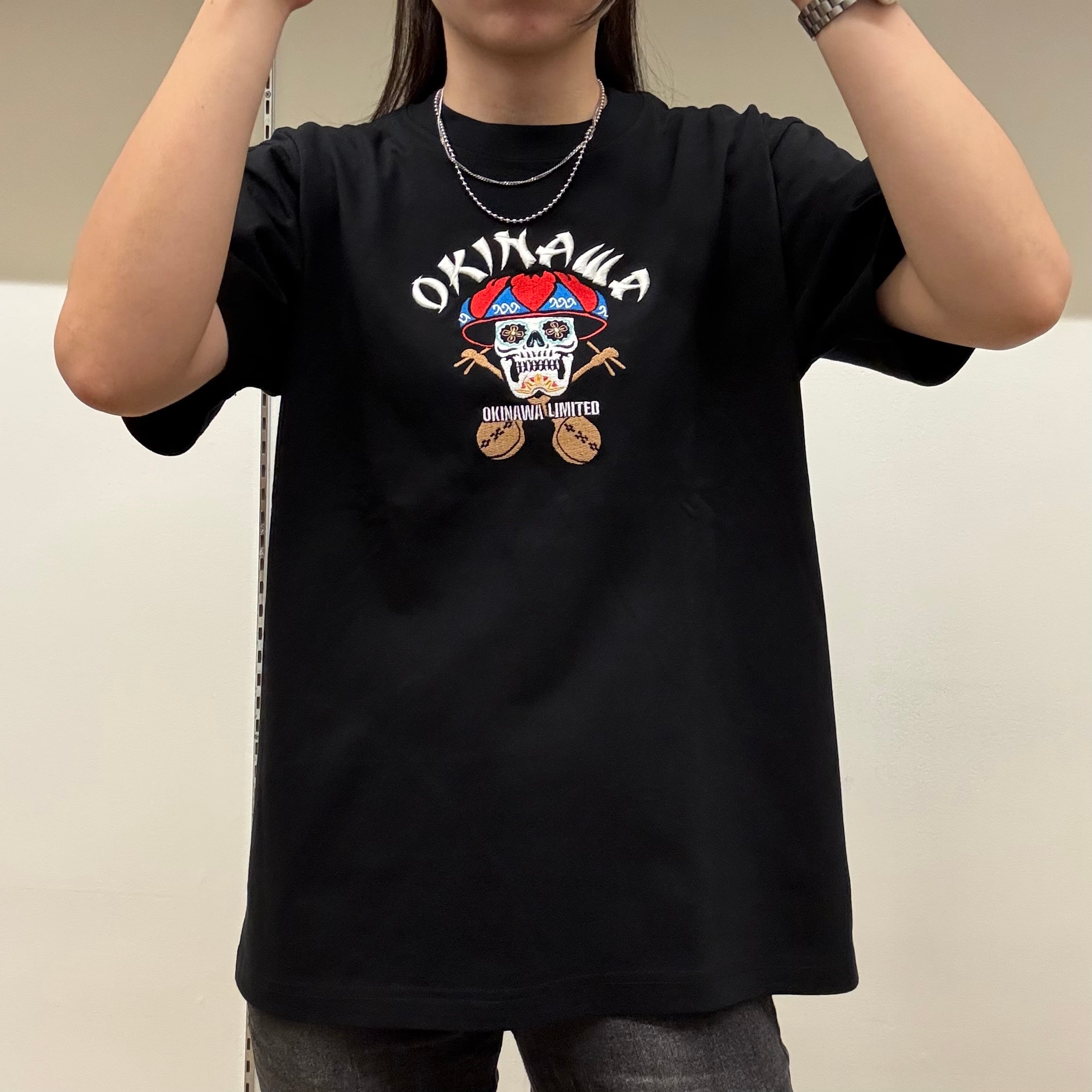 刺繍Tシャツ】Okinawa花笠スカル | Pay ID