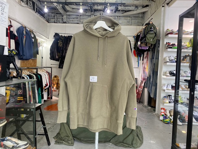 WTAPS × CHAMPION  ACADEMY HOODED REVERSE WEAVE OLIVE LARGE 21568