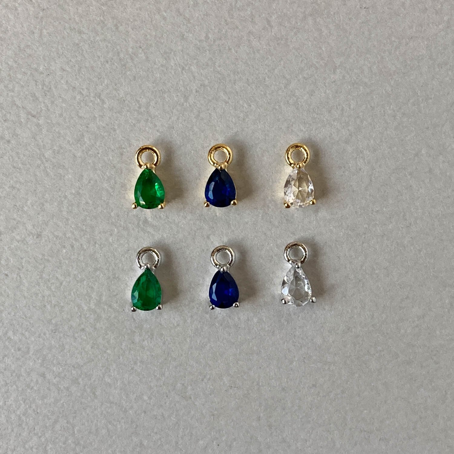 カラフルミニしずくビジューチャーム(16K/プラチナメッキ・6mm)