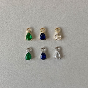 カラフルミニしずくビジューチャーム(16K/プラチナメッキ・6mm)