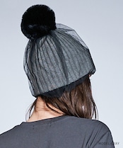 チュールポンポンビーニー (GRAY) CQ-47504