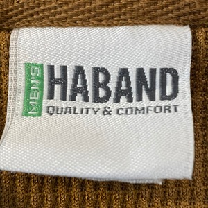 【HABAND】 長袖 シャツ Vネック ワッフル生地 アメリカ古着