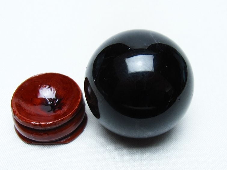 黒水晶 丸玉 35mm モリオン スフィア 置物 一点物 141-8209 | 天然石