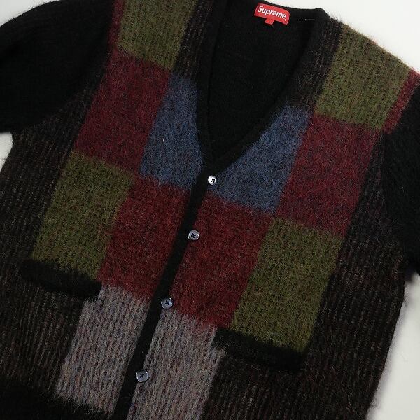 Supreme brushed grid cardigan black XL シュプリーム Brushed Grid