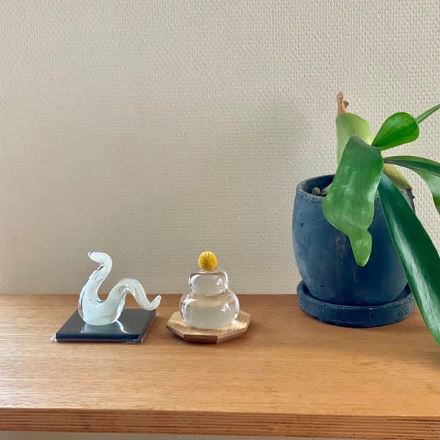 FUKU glassworks　ガラスの鏡もち（クリア）