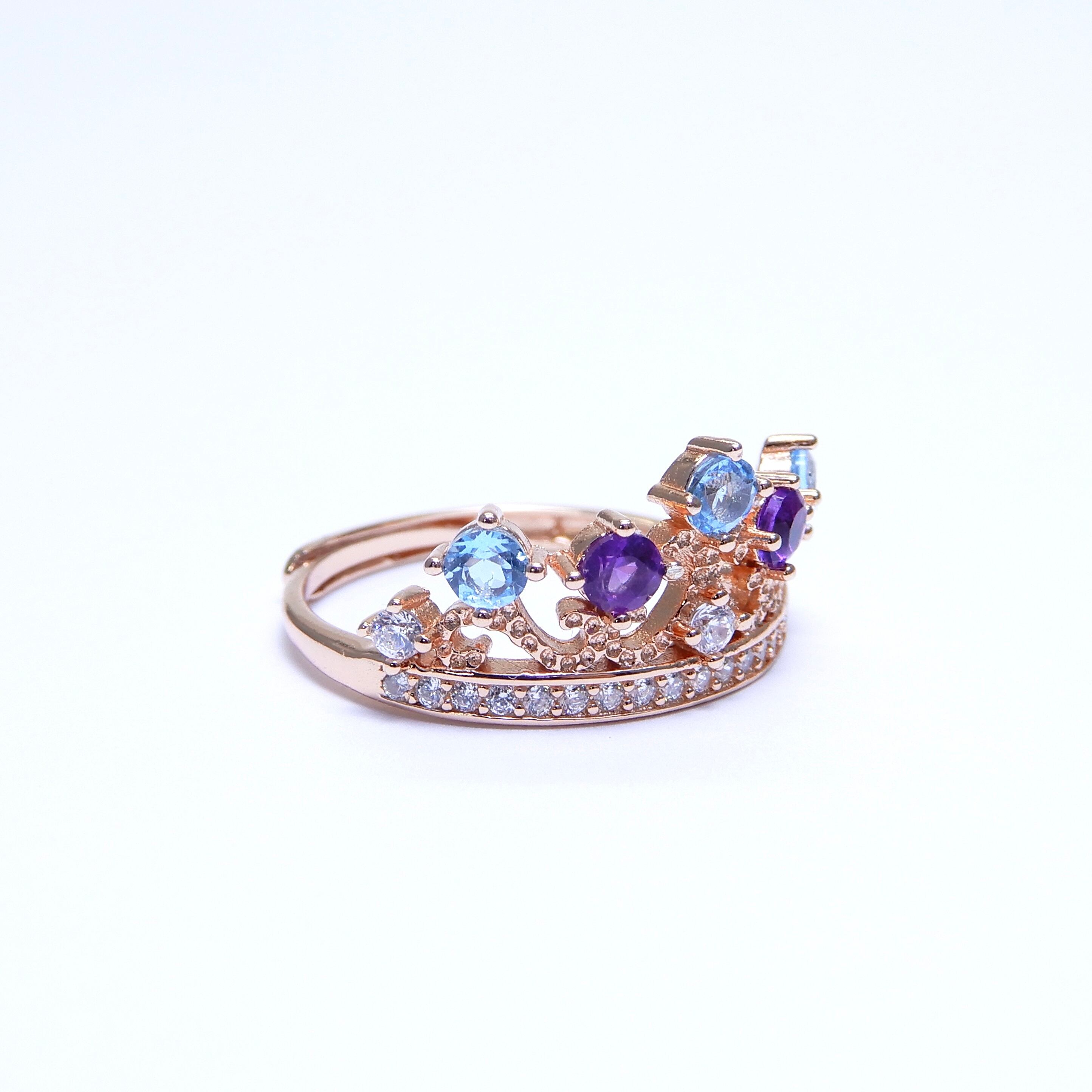 Princess Tiara Ring♦︎アメシスト・ブルートパーズ♦︎PGカラー《0078》